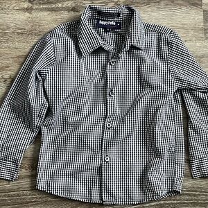 Happy Fella Black and White Checkered Kids Shirt